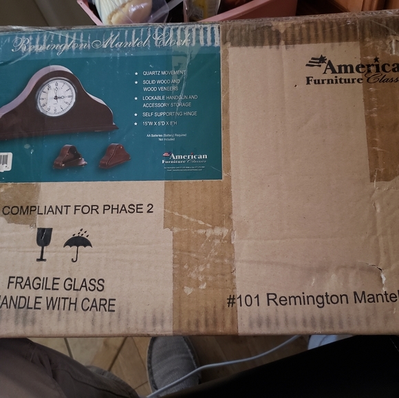 American Furniture Classics Remington Mantel Clock in Burnished Brown Cherry - Picture 4 of 4